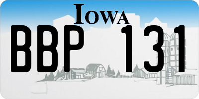 IA license plate BBP131