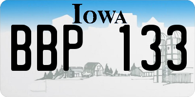 IA license plate BBP133