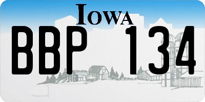 IA license plate BBP134
