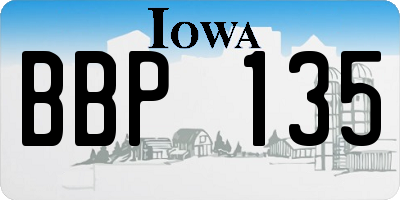 IA license plate BBP135