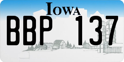 IA license plate BBP137