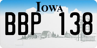 IA license plate BBP138