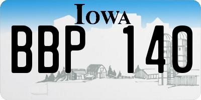 IA license plate BBP140
