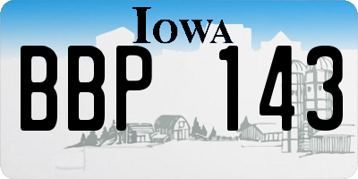 IA license plate BBP143