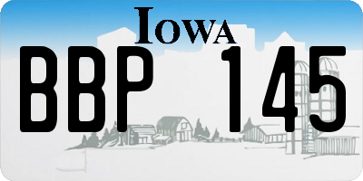 IA license plate BBP145