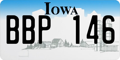 IA license plate BBP146