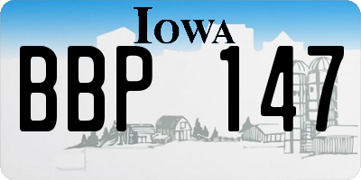 IA license plate BBP147