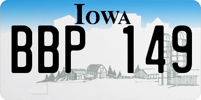 IA license plate BBP149