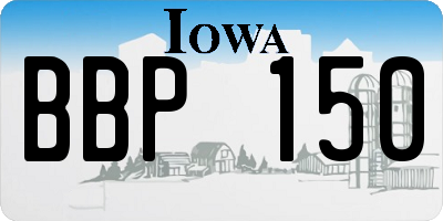 IA license plate BBP150
