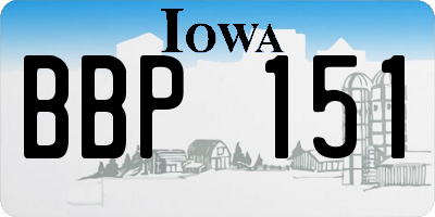 IA license plate BBP151