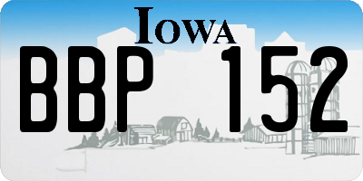 IA license plate BBP152