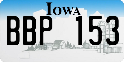 IA license plate BBP153