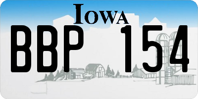 IA license plate BBP154