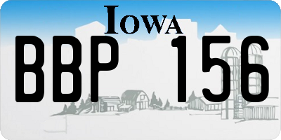 IA license plate BBP156