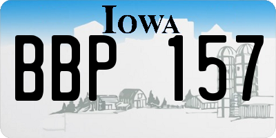 IA license plate BBP157