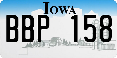 IA license plate BBP158