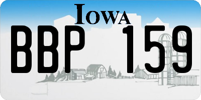 IA license plate BBP159
