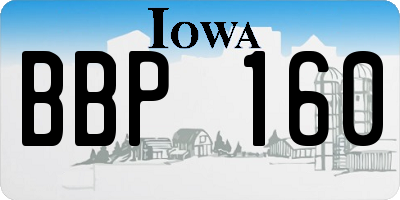 IA license plate BBP160