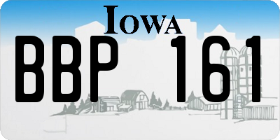 IA license plate BBP161