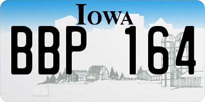 IA license plate BBP164