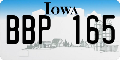 IA license plate BBP165