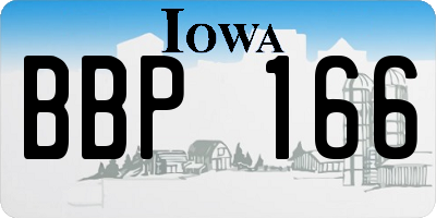 IA license plate BBP166