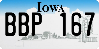 IA license plate BBP167