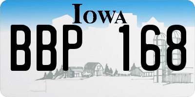 IA license plate BBP168