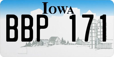 IA license plate BBP171