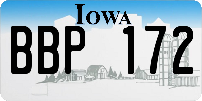 IA license plate BBP172