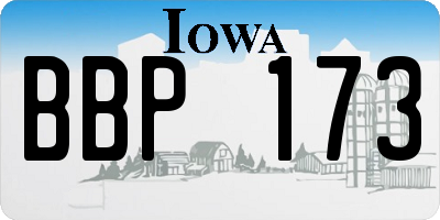 IA license plate BBP173