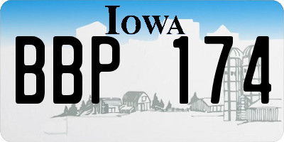IA license plate BBP174