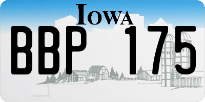 IA license plate BBP175