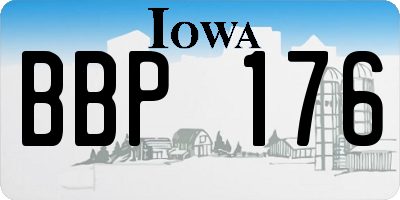 IA license plate BBP176