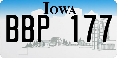 IA license plate BBP177