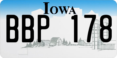 IA license plate BBP178