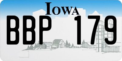 IA license plate BBP179
