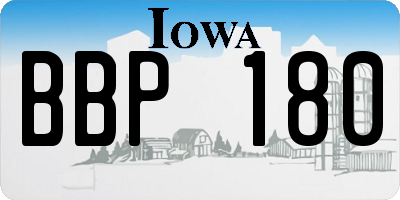 IA license plate BBP180