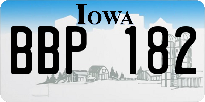 IA license plate BBP182