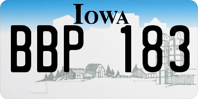 IA license plate BBP183