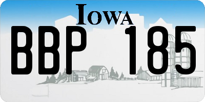 IA license plate BBP185
