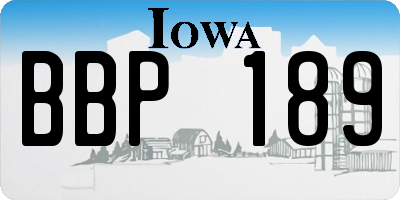 IA license plate BBP189
