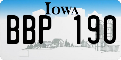 IA license plate BBP190