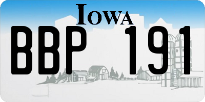 IA license plate BBP191