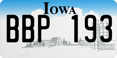 IA license plate BBP193