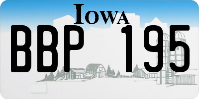 IA license plate BBP195