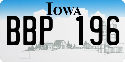 IA license plate BBP196