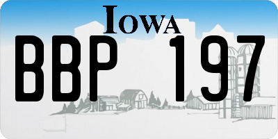 IA license plate BBP197
