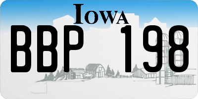 IA license plate BBP198