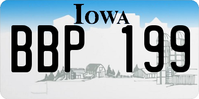 IA license plate BBP199